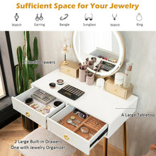 Load image into Gallery viewer, Vanity Table Set with Mirror-White