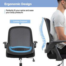 Load image into Gallery viewer, Adjustable Mesh Office Chair Rolling Computer Desk Chair with Flip-up Armrest-Black