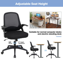 Load image into Gallery viewer, Adjustable Mesh Office Chair Rolling Computer Desk Chair with Flip-up Armrest-Black