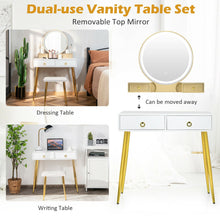 Load image into Gallery viewer, Vanity Table Set with Mirror-White