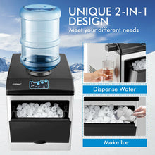 Load image into Gallery viewer, 2-in-1 Stainless Steel Countertop Ice Maker with Water Dispenser