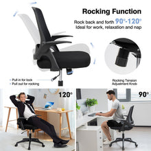 Load image into Gallery viewer, Adjustable Mesh Office Chair Rolling Computer Desk Chair with Flip-up Armrest-Black