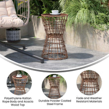 Load image into Gallery viewer, Natural Finish Rope Table with Acacia Wood Top, Fade and Weather Resistant