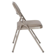 Load image into Gallery viewer, 4 Pk. HERCULES Series Double Braced Gray Vinyl Folding Chair