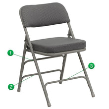 Load image into Gallery viewer, Metal Folding Chairs with Padded Seats | Set of 4 Gray Metal Folding Chairs