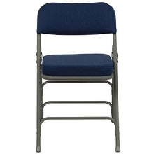 Load image into Gallery viewer, 4 Pk. Triple Braced & Double Hinged Navy Fabric Metal Folding Chair