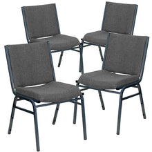 Load image into Gallery viewer, 4 Pk. Heavy Duty, 3'' Thickly Padded, Gray Upholstered Stack Chair