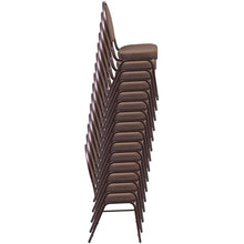 Load image into Gallery viewer, Teardrop Back Stacking Banquet Chair in Black Fabric - Silver Vein Frame