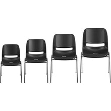 Load image into Gallery viewer, 880 lb. Capacity Black Shell Stack Chair with Chrome Frame and 18'' Seat Height