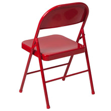 Load image into Gallery viewer, 2 Pack Double Braced Red Metal Folding Chair