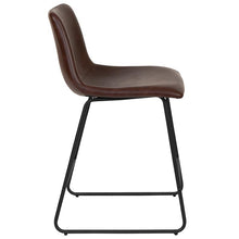 Load image into Gallery viewer, 24 Inch LeatherSoft Counter Height Barstools in Dark Brown, Set of 2