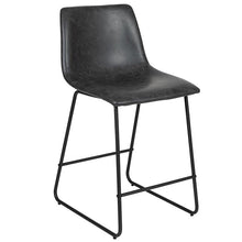 Load image into Gallery viewer, 24 Inch LeatherSoft Counter Height Barstools in Dark Gray, Set of 2