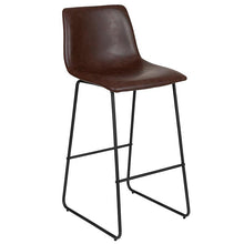 Load image into Gallery viewer, 30 Inch LeatherSoft Bar Height Barstools in Dark Brown, Set of 2