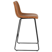 Load image into Gallery viewer, 30 Inch LeatherSoft Bar Height Barstools in Light Brown, Set of 2