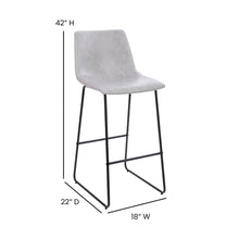 Load image into Gallery viewer, 30 inch LeatherSoft Bar Height Barstools in Light Gray, Set of 2