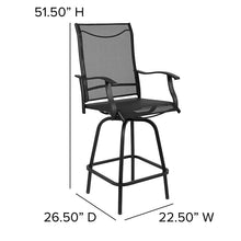 Load image into Gallery viewer, Patio Bar Height Stools Set of 2, in Black