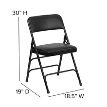 Load image into Gallery viewer, Metal Folding Chairs with Padded Seats | Set of 2 Black Metal Folding Chairs