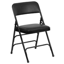 Load image into Gallery viewer, Metal Folding Chairs with Padded Seats | Set of 2 Black Metal Folding Chairs
