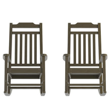 Load image into Gallery viewer, Set of 2 Mahogany Faux Wood Rocking Chairs for Indoor or Outdoor Use