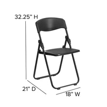 Load image into Gallery viewer, 2 Pack 500 lb. Capacity Heavy Duty Black Plastic Folding Chair