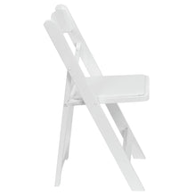 Load image into Gallery viewer, 2 Pack White Wood Folding Chair with Vinyl Padded Seat