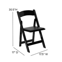 Load image into Gallery viewer, 2 Pack Black Wood Folding Chair with Vinyl Padded Seat