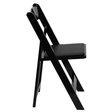 Load image into Gallery viewer, 2 Pack Black Wood Folding Chair with Vinyl Padded Seat