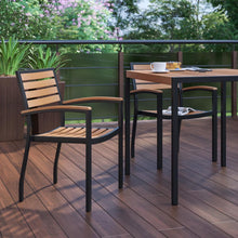 Load image into Gallery viewer, Outdoor Stackable Faux Teak Side Chair - Set of 2