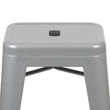 Load image into Gallery viewer, Modern Industrial Metal Stool in Silver (Set of 4)