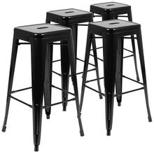 Load image into Gallery viewer, Modern Industrial Metal Stool in Black