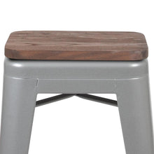 Load image into Gallery viewer, Set of 4 Modern Industrial Metal Stools in Silver