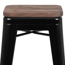 Load image into Gallery viewer, Set of 4 Modern Industrial Metal Stools in Black