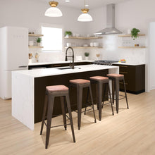 Load image into Gallery viewer, Set of 4 Modern Industrial Metal Stools in Gun Metal Gray