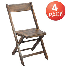 Load image into Gallery viewer, Wooden Folding Chair with Slatted Seat and Beechwood Frame, Antique Black