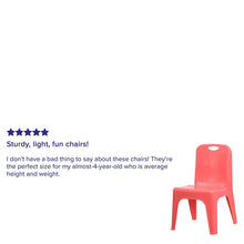 Load image into Gallery viewer, 4 Pack Red Plastic Stackable School Chair with Carrying Handle