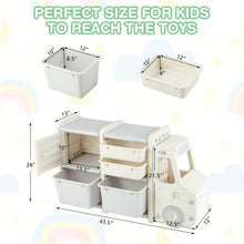 Load image into Gallery viewer, Toddler Truck Storage Organizer with Plastic Bins-Gray