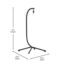 Load image into Gallery viewer, Heavy Duty Hanging Hammock Chair C-Stand with Steel Offset Hardware, Black
