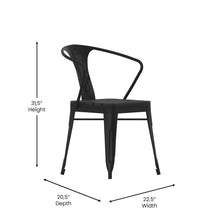 Load image into Gallery viewer, 5 Piece Table and Chairs, 31.5" Table with Top, 4 Metal Chairs with Seats, Black
