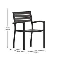 Load image into Gallery viewer, Set of 2 Outdoor Stackable Faux Teak Side Chairs