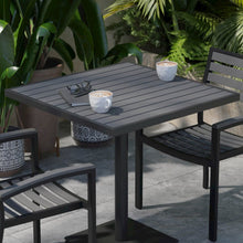 Load image into Gallery viewer, Patio Bistro Dining Table with Faux Gray Wash Teak Poly Slats, 30" Square