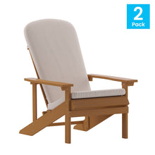 Load image into Gallery viewer, Set of 2 Adirondack Chairs in Teak with Cream Cushions, Porch, and Patio