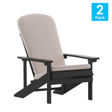 Load image into Gallery viewer, Set of 2 Adirondack Chairs in Slate Gray with Cream Cushions, Porch, and Patio