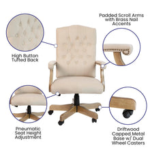 Load image into Gallery viewer, Ivory Microfiber Classic Executive Swivel Office Chair