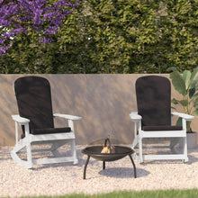 Load image into Gallery viewer, Set of 2 Adirondack Rocking Chairs in White with Gray Cushions, Porch, and Patio
