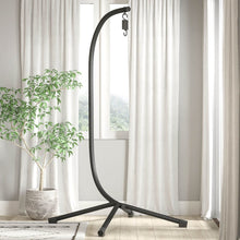 Load image into Gallery viewer, Heavy Duty Hanging Hammock Chair C-Stand with Steel Offset Hardware, Black