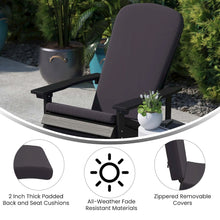 Load image into Gallery viewer, Set of 2Folding Adirondack Chairs in White with Gray Cushions, Porch, and Patio