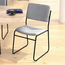 Load image into Gallery viewer, 500 lb. Capacity High Density Gray Fabric Stacking Chair with Sled Base