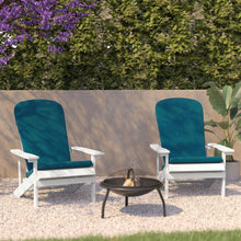 Load image into Gallery viewer, Set of 2 Adirondack Chairs in White with Teal Cushions, Porch, and Patio