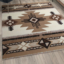 Load image into Gallery viewer, 5' x 7' Ivory Traditional Southwestern Area Rug - Olefin Fibers