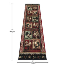 Load image into Gallery viewer, Lodge Style 6' x 6' Round Rooster Area Rug for Indoor Use